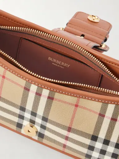 Burberry Leather-trimmed Checked Canvas Shoulder Bag | Thumbnail 6 Burberry Leather-trimmed Checked Canvas Shoulder Bag | Thumbnail 6