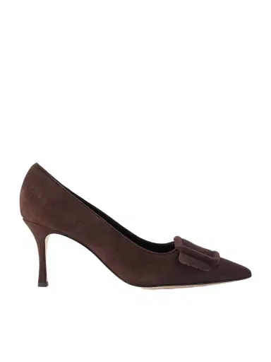 Manolo Blahnik Maysale 70 Buckled Suede Pumps | Thumbnail 1 Manolo Blahnik Maysale 70 Buckled Suede Pumps | Thumbnail 1