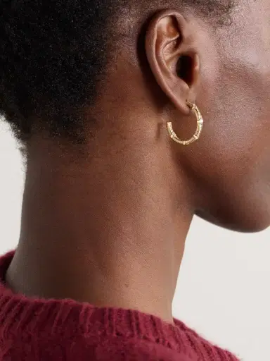 Viltier Rayon 18-karat Gold Diamond Hoop Earrings | Thumbnail 2 Viltier Rayon 18-karat Gold Diamond Hoop Earrings | Thumbnail 2