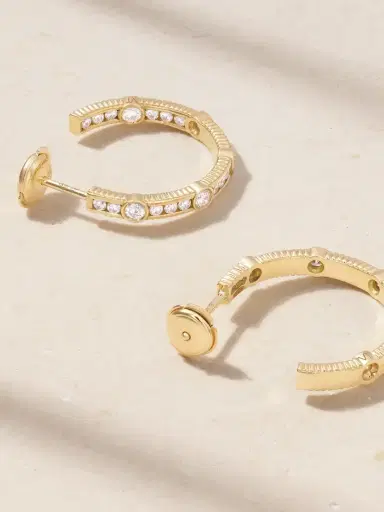 Viltier Rayon 18-karat Gold Diamond Hoop Earrings | Thumbnail 3 Viltier Rayon 18-karat Gold Diamond Hoop Earrings | Thumbnail 3