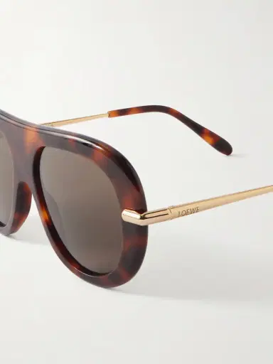 Loewe Slim Aviator-style Tortoiseshell Acetate Sunglasses | Thumbnail 4