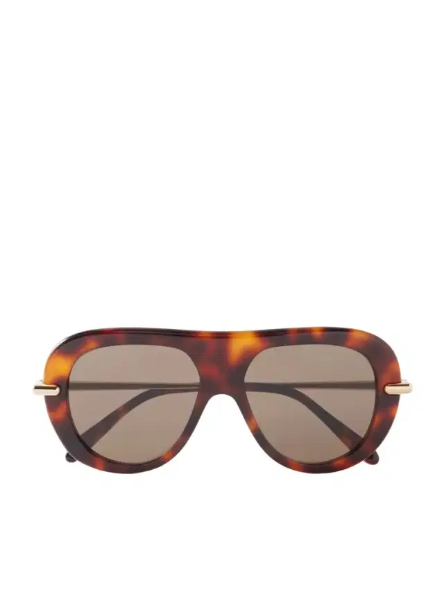 Loewe Slim Aviator-style Tortoiseshell Acetate Sunglasses
