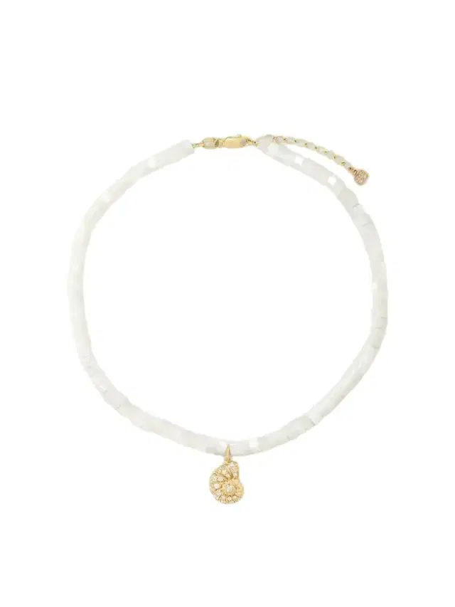 14-karat Gold, Mother-of-pearl And Diamond Anklet
