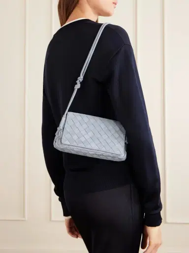 Bottega Veneta Notturno Intrecciato Suede Shoulder Bag | Thumbnail 2