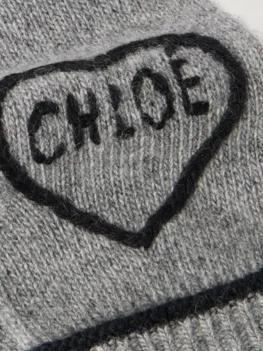 Chloé Embroidered Wool And Cashmere-blend Gloves | Thumbnail 2 Chloé Embroidered Wool And Cashmere-blend Gloves | Thumbnail 2