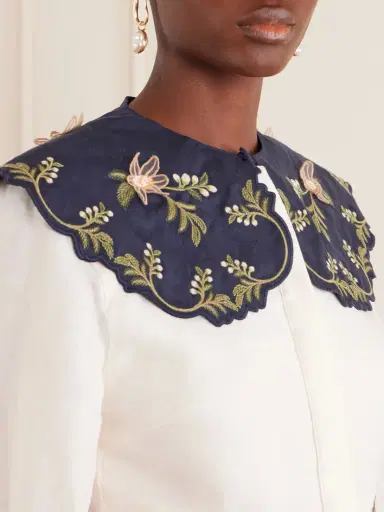 Agua by Agua Bendita Cumbre Floral-embroidered Appliquéd Tiered Linen Shirt | Thumbnail 5 Agua by Agua Bendita Cumbre Floral-embroidered Appliquéd Tiered Linen Shirt | Thumbnail 5