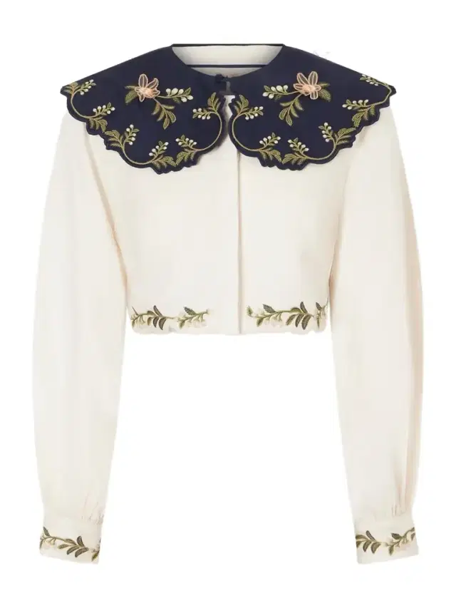 Agua by Agua Bendita Cumbre Floral-embroidered Appliquéd Tiered Linen Shirt