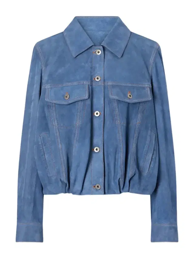 Gathered Suede Jacket