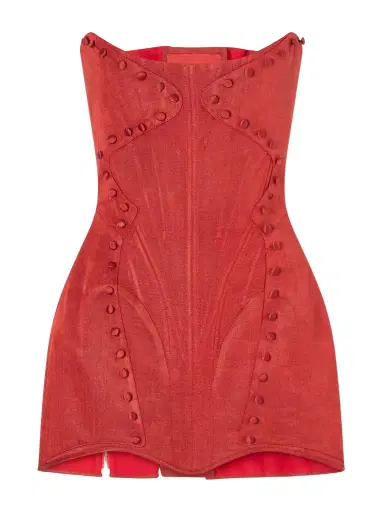Dilara Findikoglu Meet Me At Midnight Silk-faille Bustier Mini Dress | Thumbnail 1 Dilara Findikoglu Meet Me At Midnight Silk-faille Bustier Mini Dress | Thumbnail 1