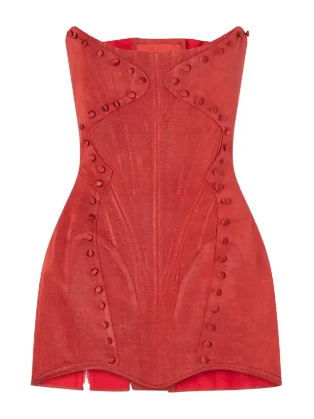 Meet Me At Midnight Corseted Silk-faille Mini Dress