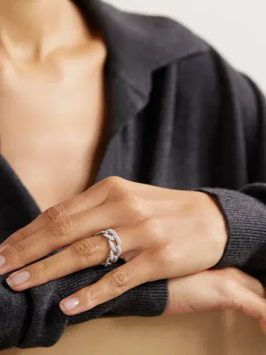 SHAY Essential Link 18-karat White Gold Diamond Ring | Thumbnail 2 SHAY Essential Link 18-karat White Gold Diamond Ring | Thumbnail 2