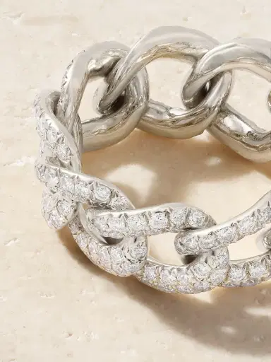 SHAY Essential Link 18-karat White Gold Diamond Ring | Thumbnail 3 SHAY Essential Link 18-karat White Gold Diamond Ring | Thumbnail 3