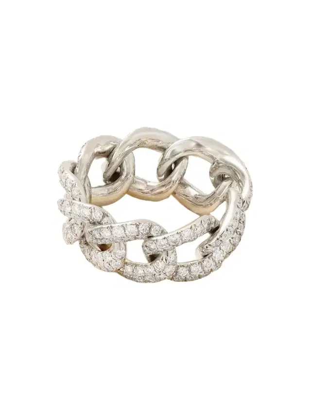 SHAY Essential Link 18-karat White Gold Diamond Ring