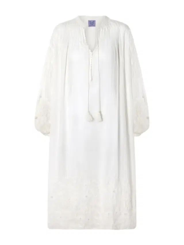 Thierry Colson Guise Tasseled Pleated Embroidered Cotton-voile Midi Dress