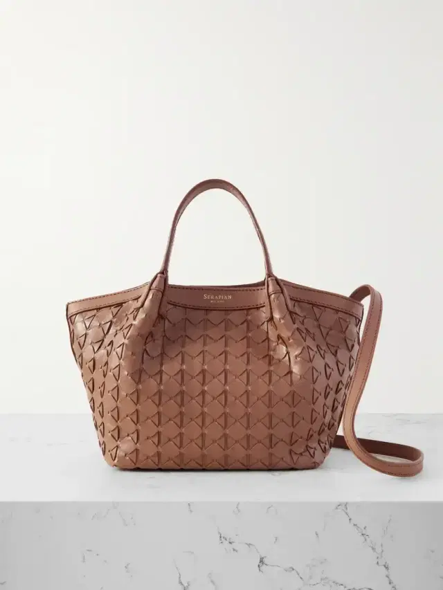 Serapian Secret Mini Woven Leather Shoulder Bag