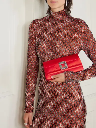 Manolo Blahnik Gothisi Crystal-embellished Satin Clutch | Thumbnail 2 Manolo Blahnik Gothisi Crystal-embellished Satin Clutch | Thumbnail 2