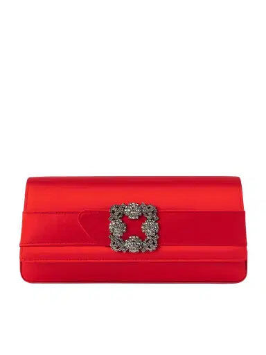 Manolo Blahnik Gothisi Crystal-embellished Satin Clutch | Thumbnail 1 Manolo Blahnik Gothisi Crystal-embellished Satin Clutch | Thumbnail 1