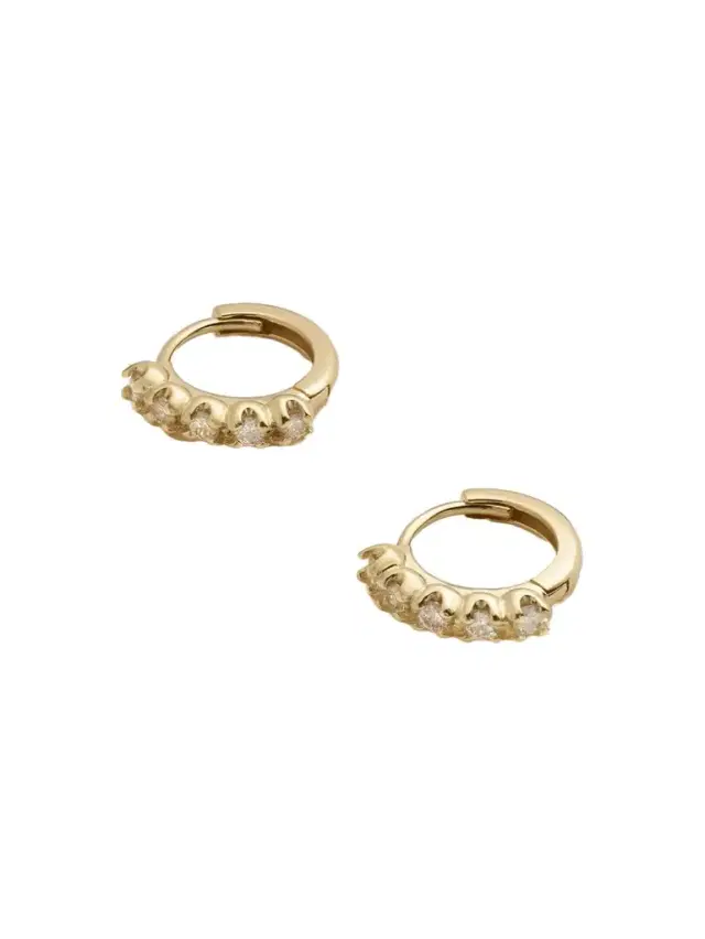 Jennifer Meyer 18-karat Gold Diamond Hoop Earrings