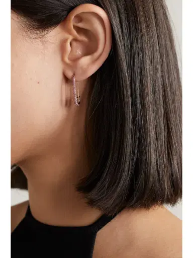 Anita Ko Safety Pin 18-karat Rose Gold Sapphire Earring | Thumbnail 2 Anita Ko Safety Pin 18-karat Rose Gold Sapphire Earring | Thumbnail 2