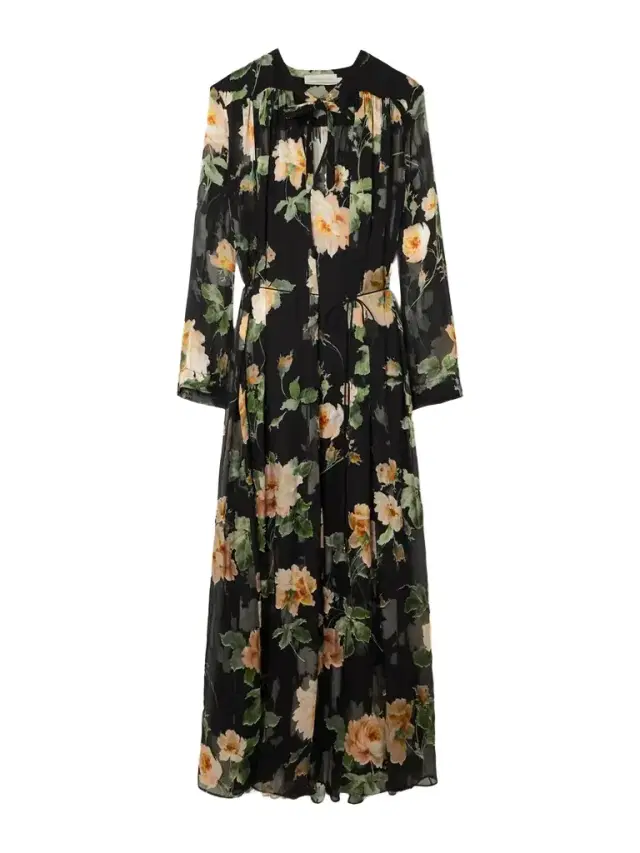 Luna Belted Gathered Floral-print Devoré-chiffon Midi Dress