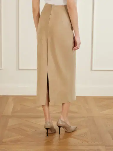 Nour Hammour Selly Suede Midi Skirt | Thumbnail 4