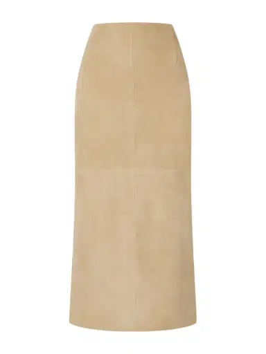 Nour Hammour Selly Suede Midi Skirt | Thumbnail 1