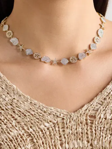 Sydney Evan Sea Life 18-karat Yellow And White Gold Diamond Necklace | Thumbnail 2 Sydney Evan Sea Life 18-karat Yellow And White Gold Diamond Necklace | Thumbnail 2