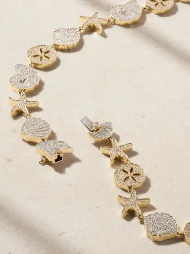 Sydney Evan Sea Life 18-karat Yellow And White Gold Diamond Necklace | Thumbnail 3 Sydney Evan Sea Life 18-karat Yellow And White Gold Diamond Necklace | Thumbnail 3