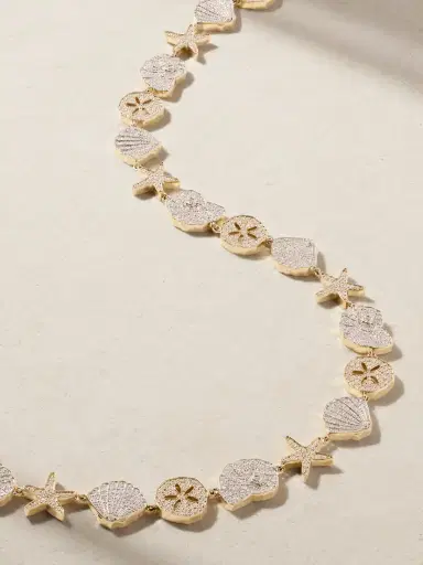 Sydney Evan Sea Life 18-karat Yellow And White Gold Diamond Necklace | Thumbnail 4 Sydney Evan Sea Life 18-karat Yellow And White Gold Diamond Necklace | Thumbnail 4