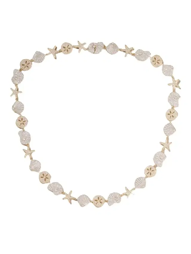 Sydney Evan Sea Life 18-karat Yellow And White Gold Diamond Necklace