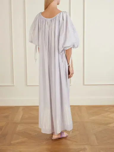 Thierry Colson Athenaïs Gathered Striped Cotton-voile Maxi Dress | Thumbnail 3