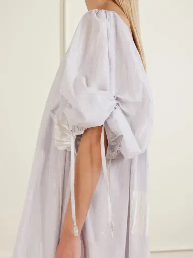 Thierry Colson Athenaïs Gathered Striped Cotton-voile Maxi Dress | Thumbnail 4