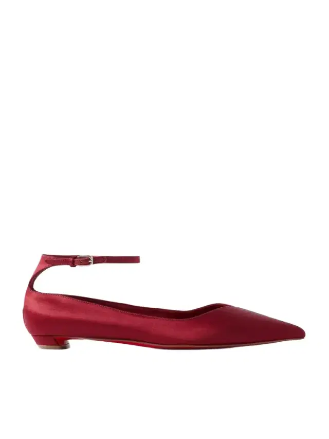 Christian Louboutin Erozeena Satin Point-toe Flats