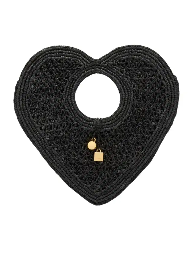 Le Spiaggia Coeur Embellished Raffia Tote
