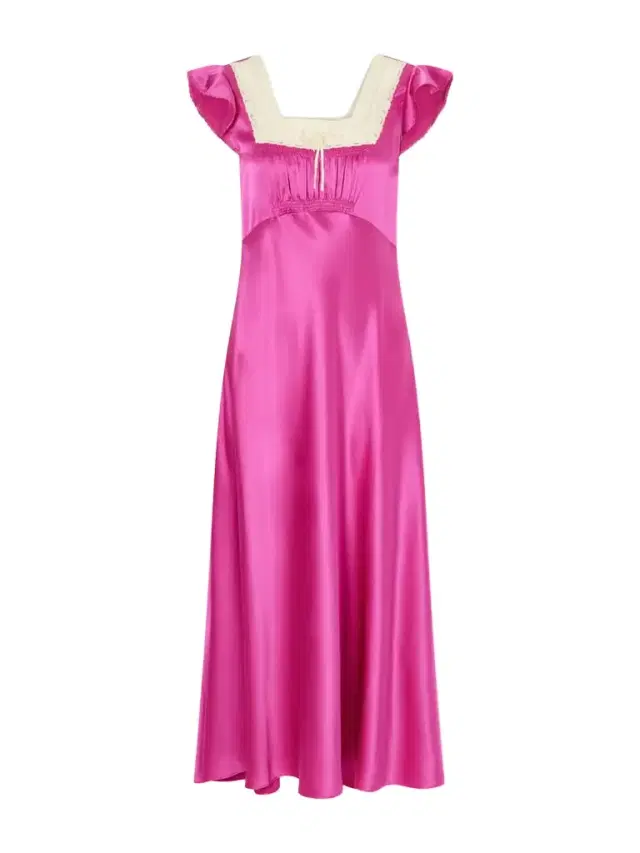 Corina Lace-trimmed Silk-satin Midi Dress