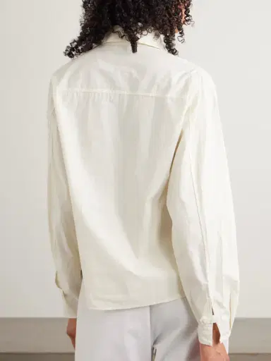 Deiji Studios Cami Paneled Pintucked Striped Organic Cotton-poplin Shirt | Thumbnail 3