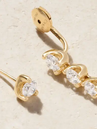 Anita Ko Large Orbit 18-karat Gold Diamond Single Earring | Thumbnail 3