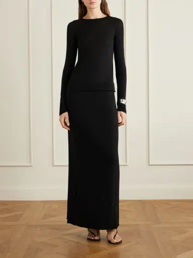 COLLEEN ALLEN Stretch Tencel™ Modal, Silk And Cashmere-blend Maxi Skirt | Thumbnail 2