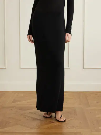 COLLEEN ALLEN Stretch Tencel™ Modal, Silk And Cashmere-blend Maxi Skirt | Thumbnail 3