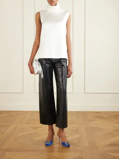 Manolo Blahnik Hangisimu 70 Embellished Satin Mules | Thumbnail 4 Manolo Blahnik Hangisimu 70 Embellished Satin Mules | Thumbnail 4