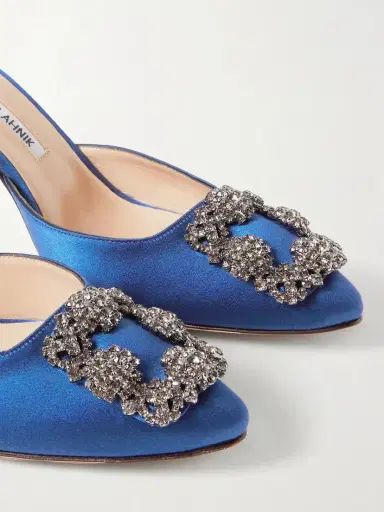Manolo Blahnik Hangisimu 70 Embellished Satin Mules | Thumbnail 5 Manolo Blahnik Hangisimu 70 Embellished Satin Mules | Thumbnail 5