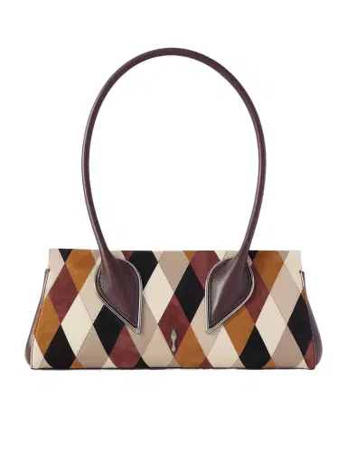 Christian Louboutin Venus Baguette Patchwork Leather And Suede Shoulder Bag | Thumbnail 1 Christian Louboutin Venus Baguette Patchwork Leather And Suede Shoulder Bag | Thumbnail 1