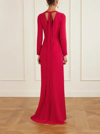 Valentino Garavani Open-back Gathered Silk-cady Gown | Thumbnail 3