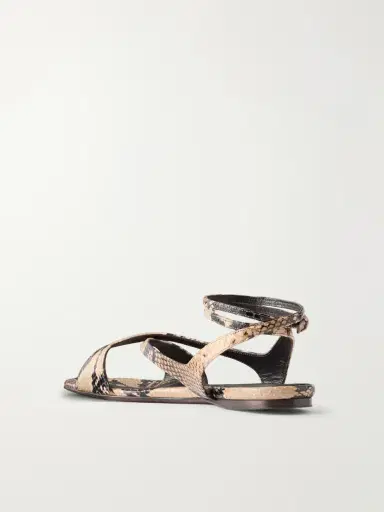 Khaite Liria Snake-effect Leather Flat Sandals | Thumbnail 3