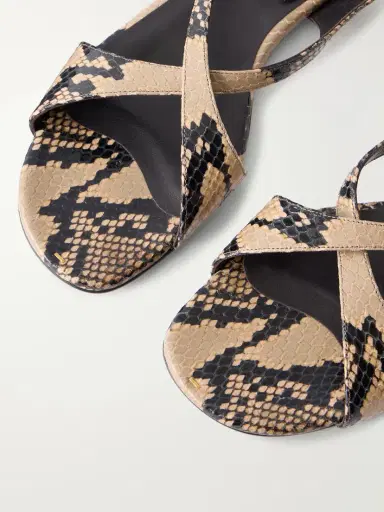 Khaite Liria Snake-effect Leather Flat Sandals | Thumbnail 5