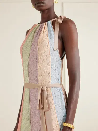 Zimmermann Mahon Splice Halter Mesh Midi Dress | Thumbnail 4 Zimmermann Mahon Splice Halter Mesh Midi Dress | Thumbnail 4
