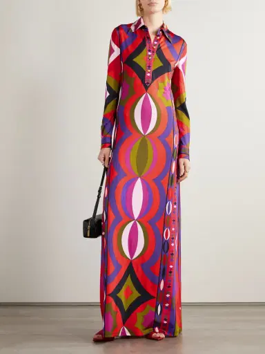 PUCCI Printed Satin Maxi Dress | Thumbnail 2 PUCCI Printed Satin Maxi Dress | Thumbnail 2