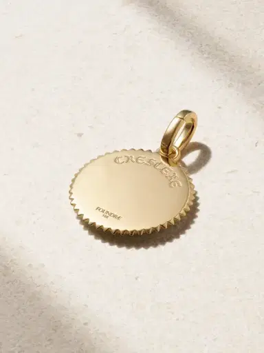 Foundrae Crescent Medium 18-karat Gold, Enamel And Diamond Pendant | Thumbnail 3