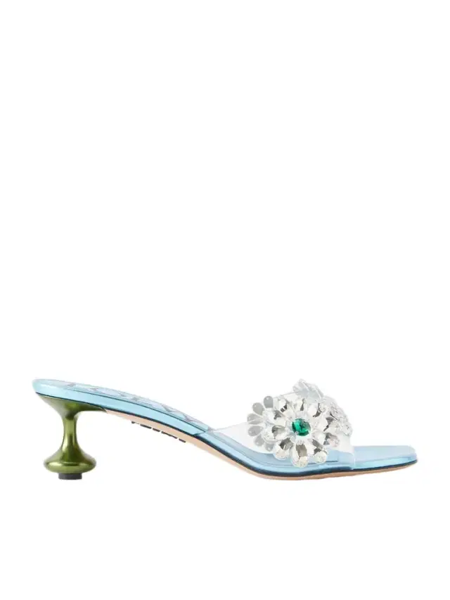 Loewe + Paula'a Ibiza Flower Embellished Pvc Mules