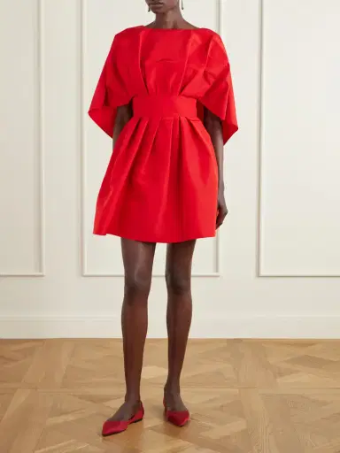 Carolina Herrera Pleated Silk-faille Mini Dress | Thumbnail 2